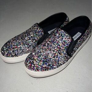 Steve Madden Multicolor Glitter Slip-On Sneakers